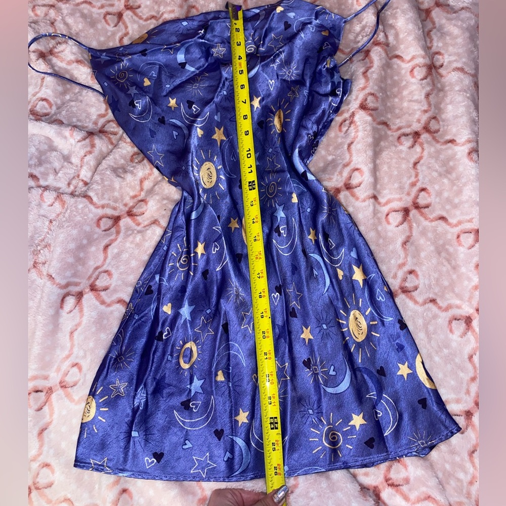 Zara XS celestial satin slip mini dress!💜 - Picture 4 of 7